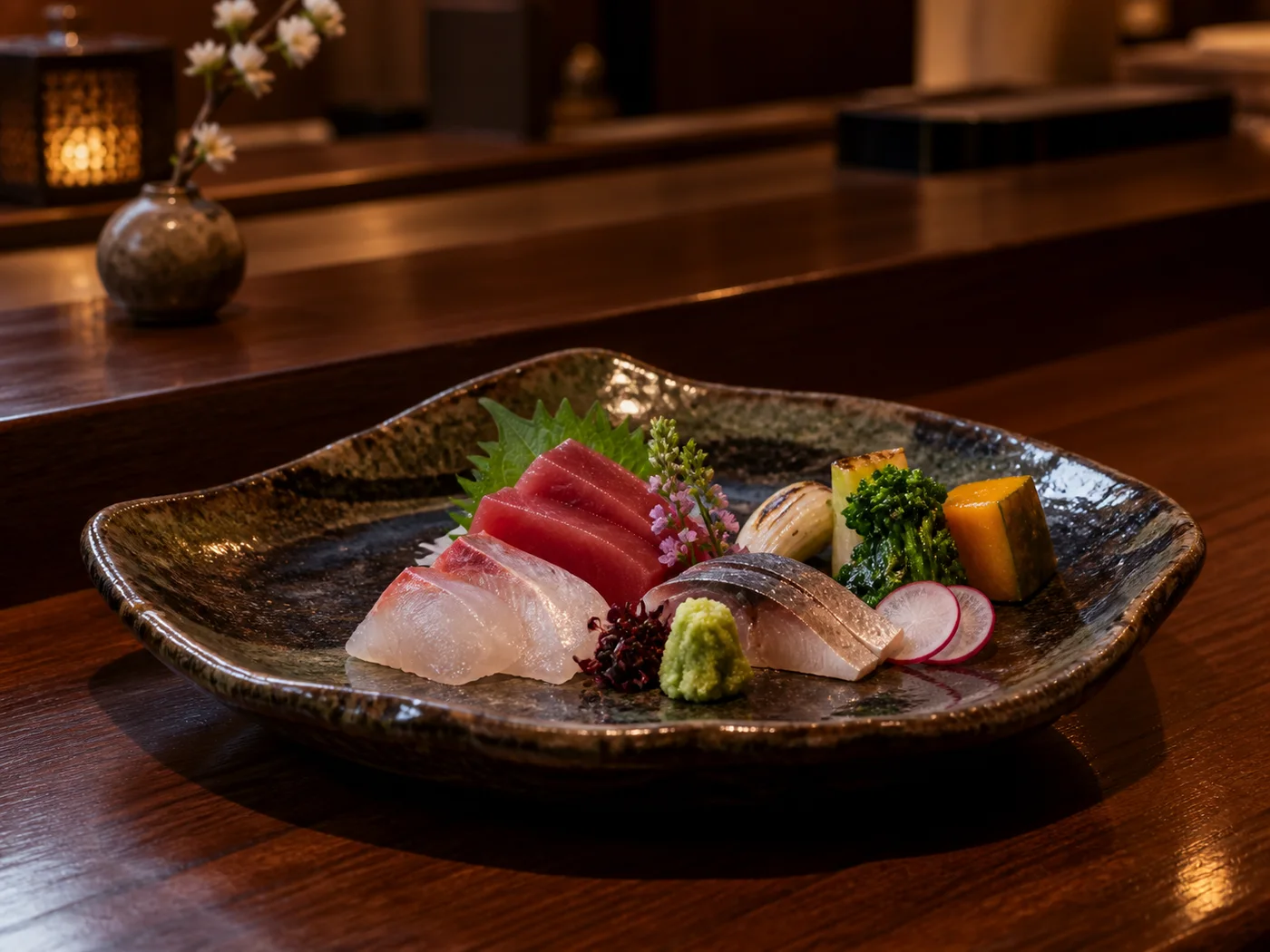 旬の魚と野菜を盛り合わせた料理
